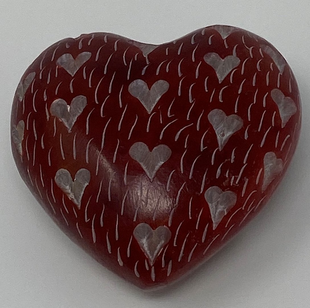 Herz " Heart" Speckstein rot 6x6cm
