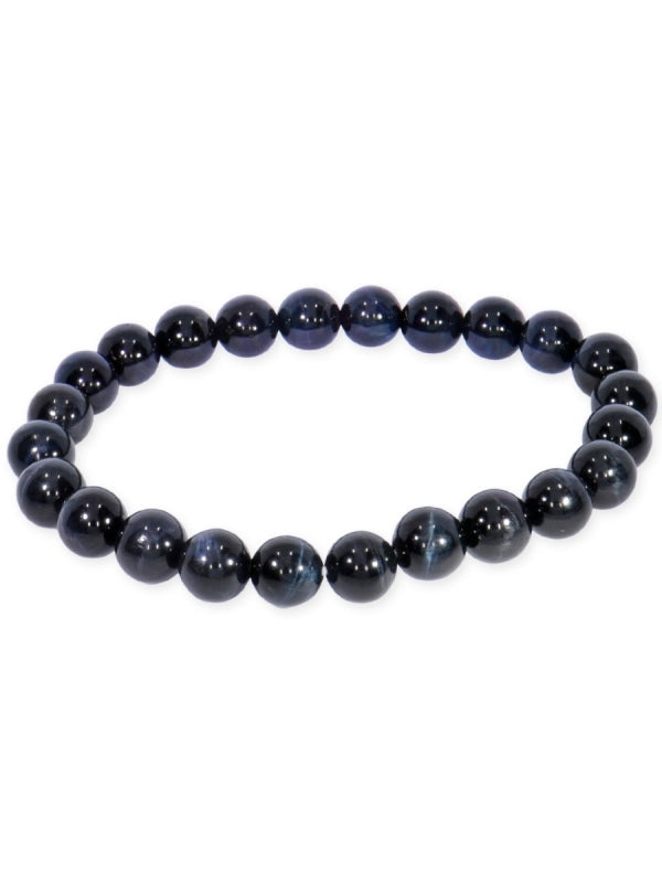 Falkenauge Edelsteinarmband - Kugel ø 8 mm - auf Elastikband Länge ca. 19 cm