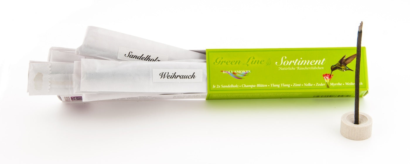 Green Line Räucherstäbchen Sortiment (2 Stäbchen aller 8 Sorten)