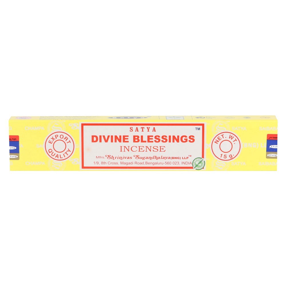 Satya - Divine Blessings (Göttlicher Segen) – Räucherstäbchen – 15 g Schachtel (ca. 12–15 Stäbchen)