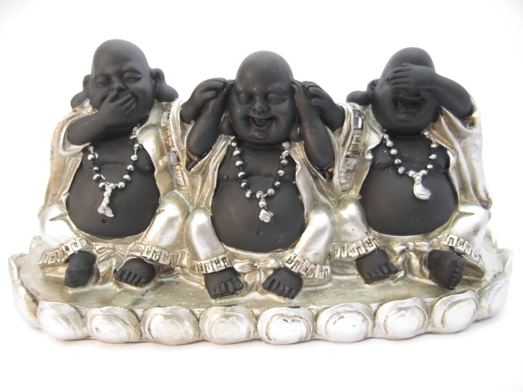 Lachender Buddha, nichts hören, nichts sehen und nichts sagen