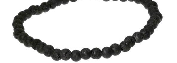 Lava Edelsteinarmband - Kugel ø 4 mm - auf Elastikband Länge ca. 18 cm