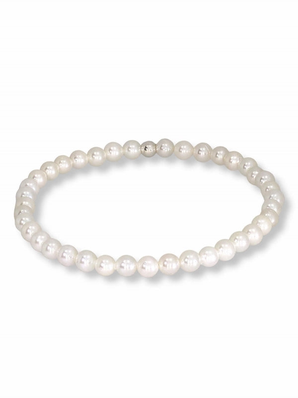 Muschelkernperle Edelsteinarmband - Kugel ø 4 mm - auf Elastikband Länge ca. 19 cm