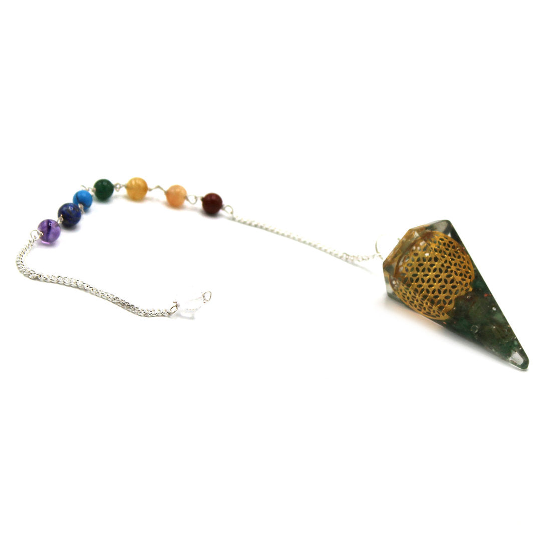 Orgonite Power Chakra Pendel - Blume des Lebens 3,5 x 1,5 cm