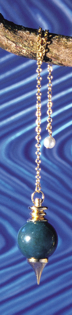 Pendel, Messing mit Aventurinkugel, grün