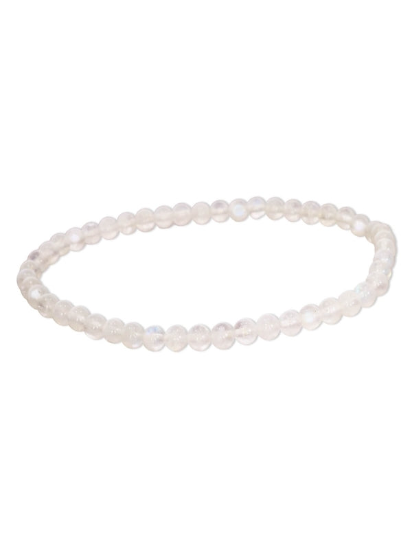 Regenbogenmondstein Edelsteinarmband - Kugel ø 4 mm - auf Elastikband Länge ca. 19 cm