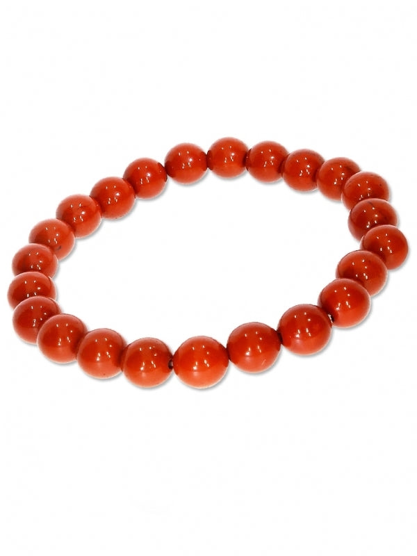 Roter Jaspis Edelsteinarmband - Kugel ø 6 mm - auf Elastikband Länge ca. 19 cm