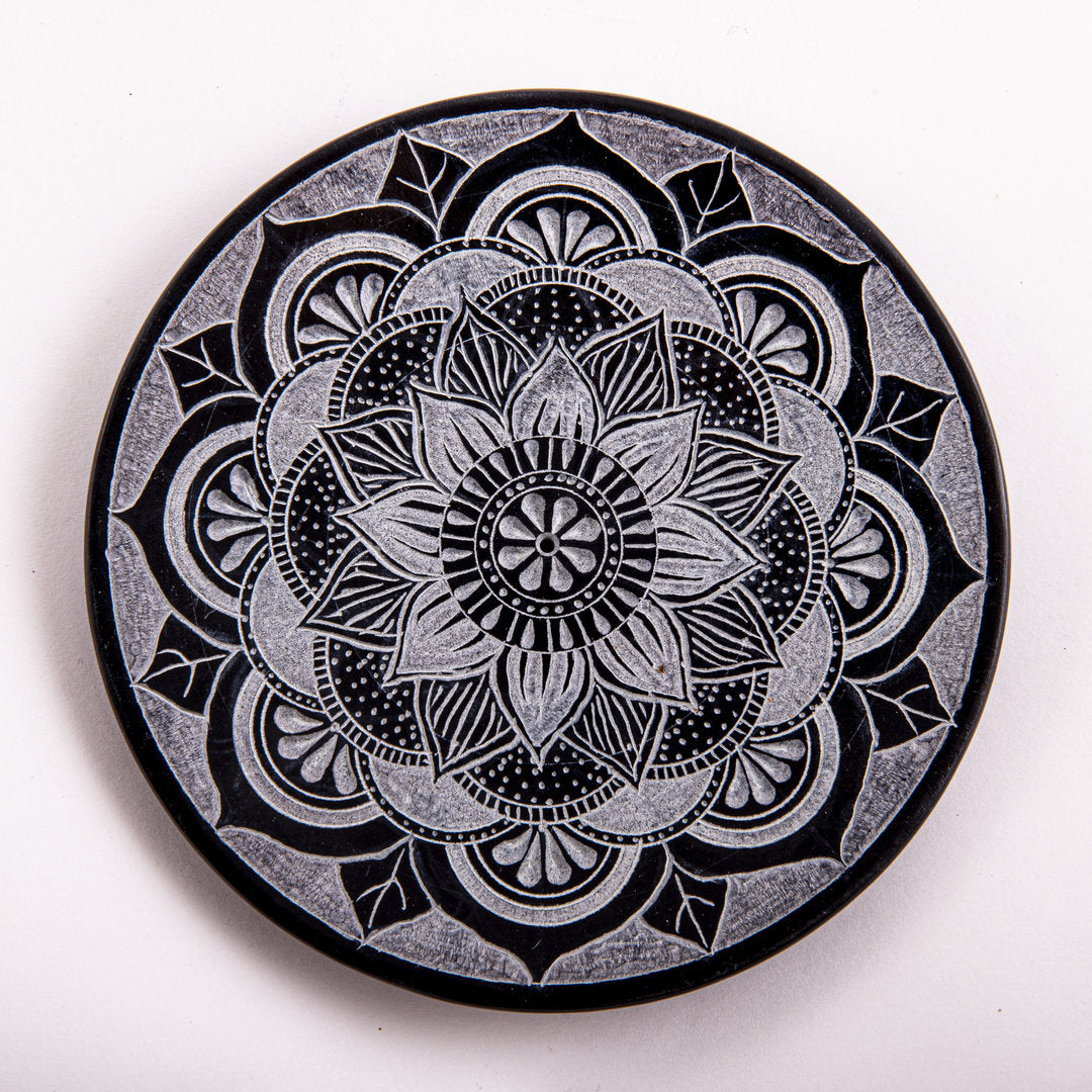 Stäbchenhalter Mandala, groß Speckstein 13 cm