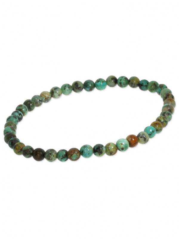 Türkis (echter) Edelsteinarmband - Kugel ø 4 - 5 mm - auf Elastikband Länge ca. 19 cm