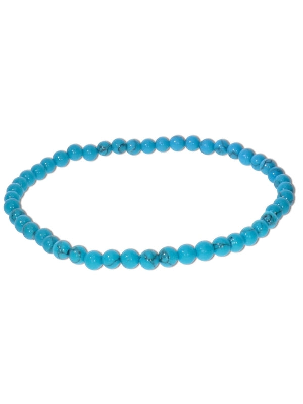 Türkis rek. Edelsteinarmband - Kugel ø 4 mm - auf Elastikband Länge ca. 19 cm