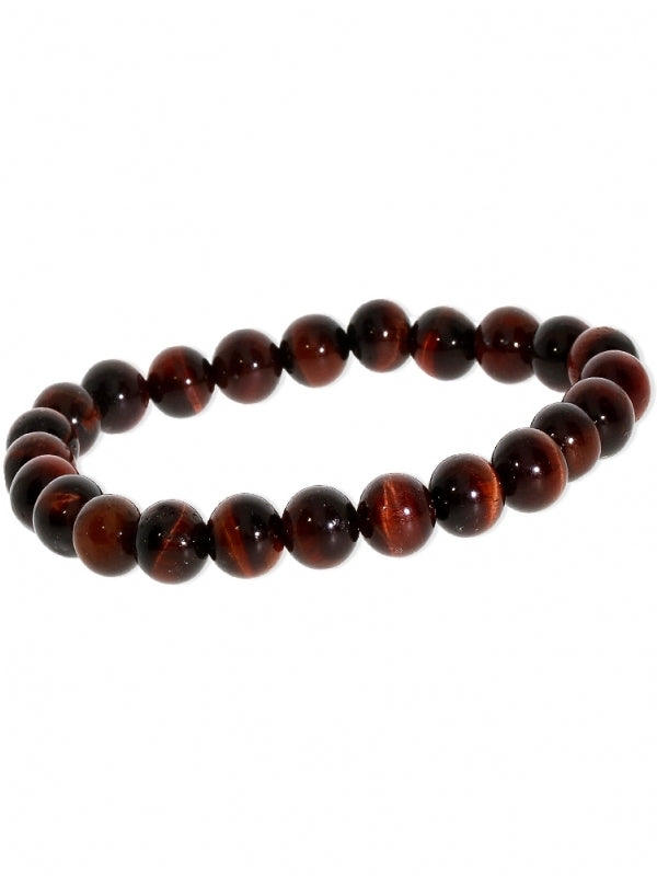 Tigerauge rot Edelsteinarmband - Kugel ø 8 mm - auf Elastikband Länge ca. 19 cm