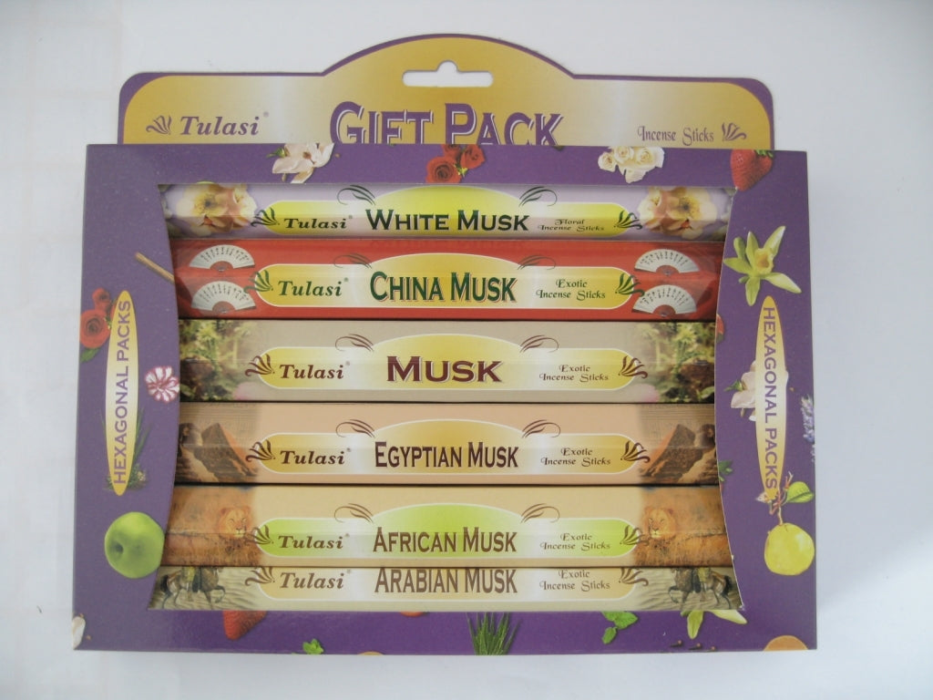 Tulasi Geschenkverpackung Musk (Moschus) - Räucherstäbchen ca. 150 g