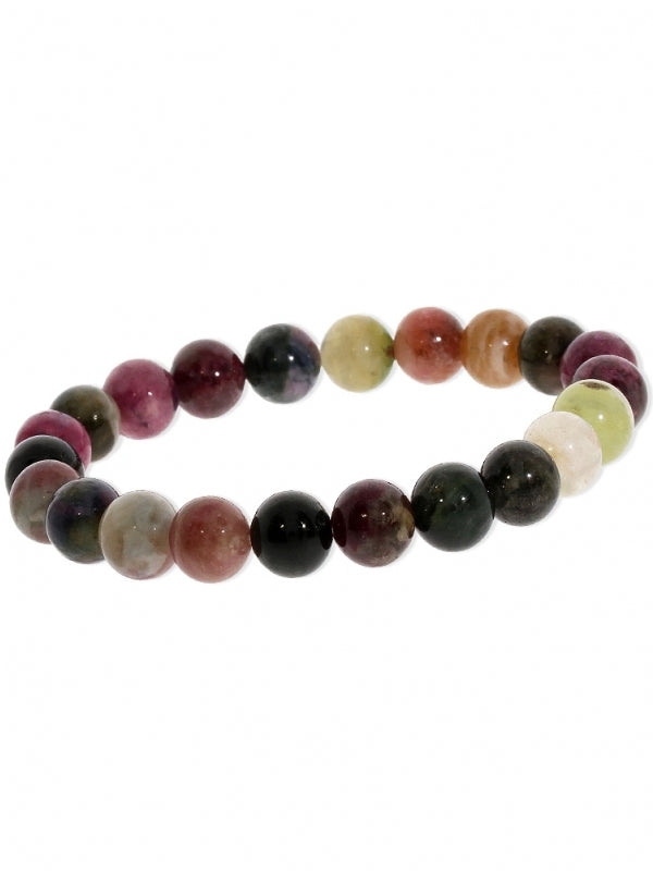 Turmalin bunt Edelsteinarmband - Kugel ø 8 mm - auf Elastikband Länge ca. 19 cm