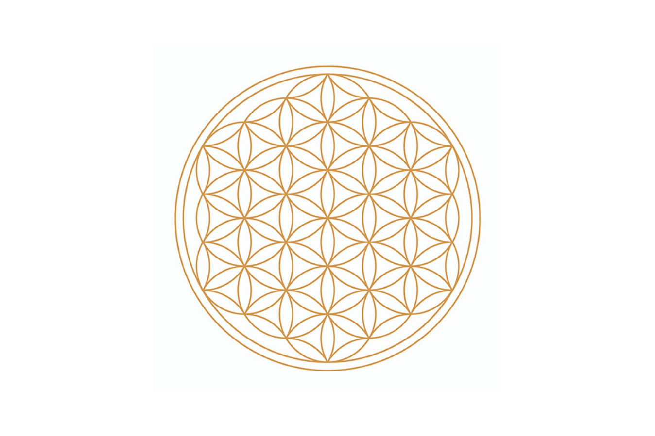 Blume des Lebens Vitalwasser - Trinkglas Jasmina Gold mundgeblasen