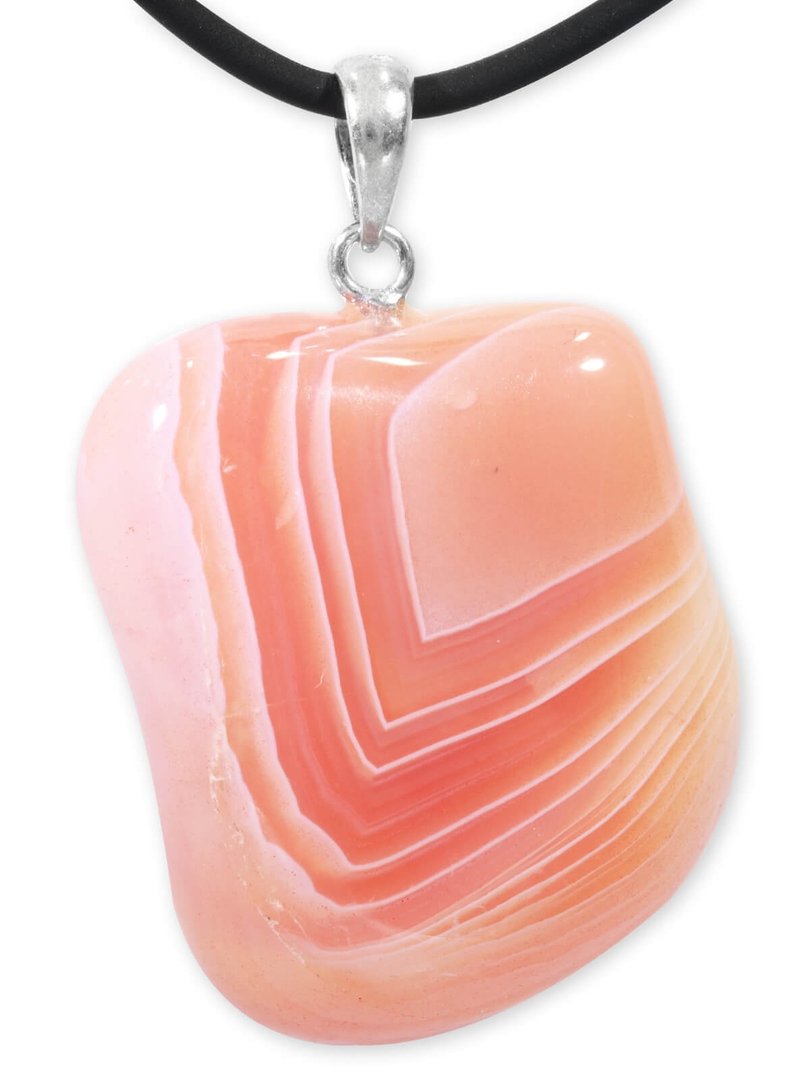 Aprikosenachat Anhänger mit 925 Silberöse