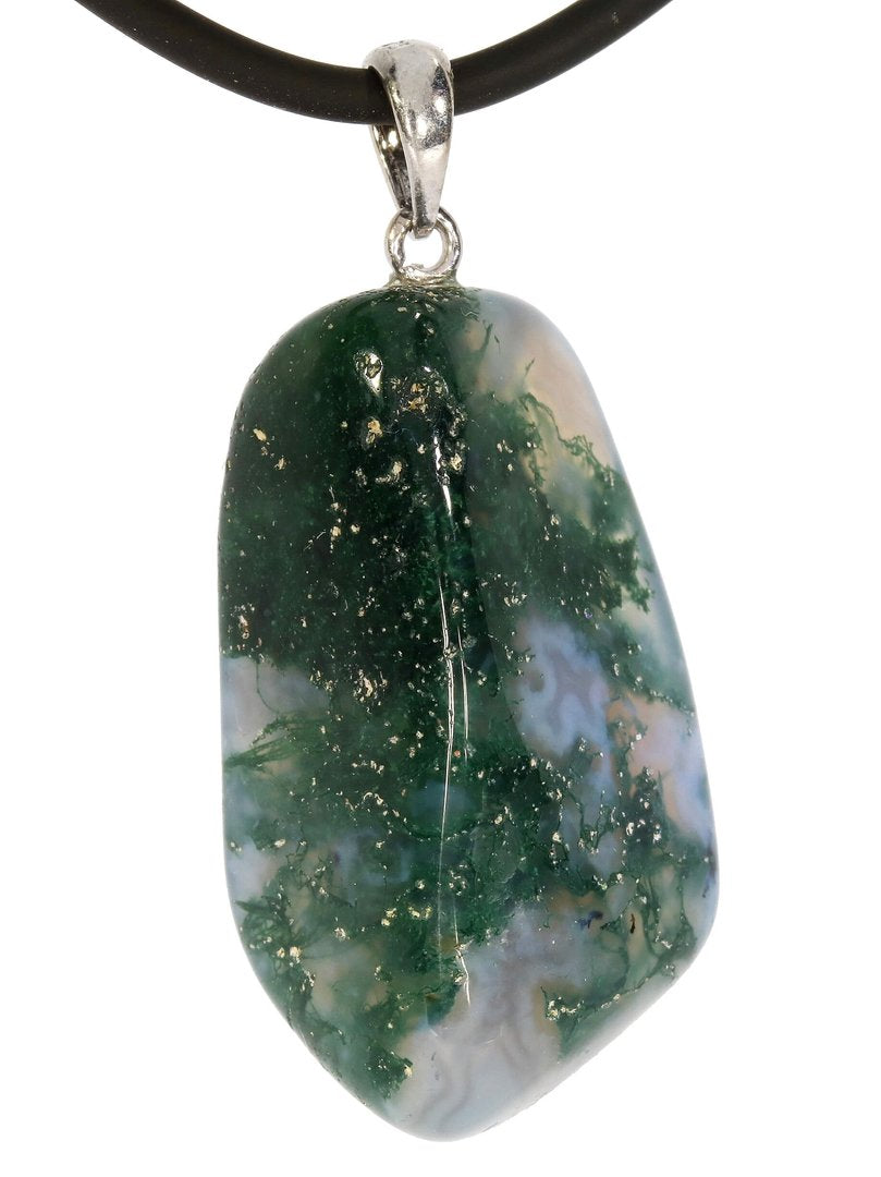 Moosachat, Anhänger mit 925 Silberöse