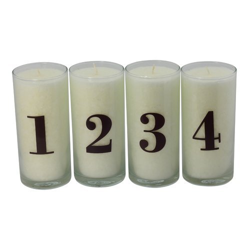 ADVENT-SET 1–4, weiß Palmwachs Kerze