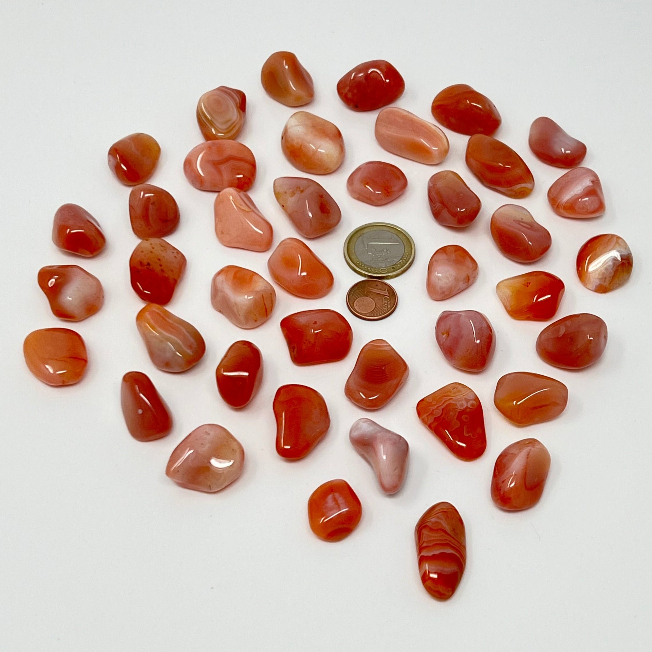 Aprikosenachat - Trommelstein - Größe 1-2 cm