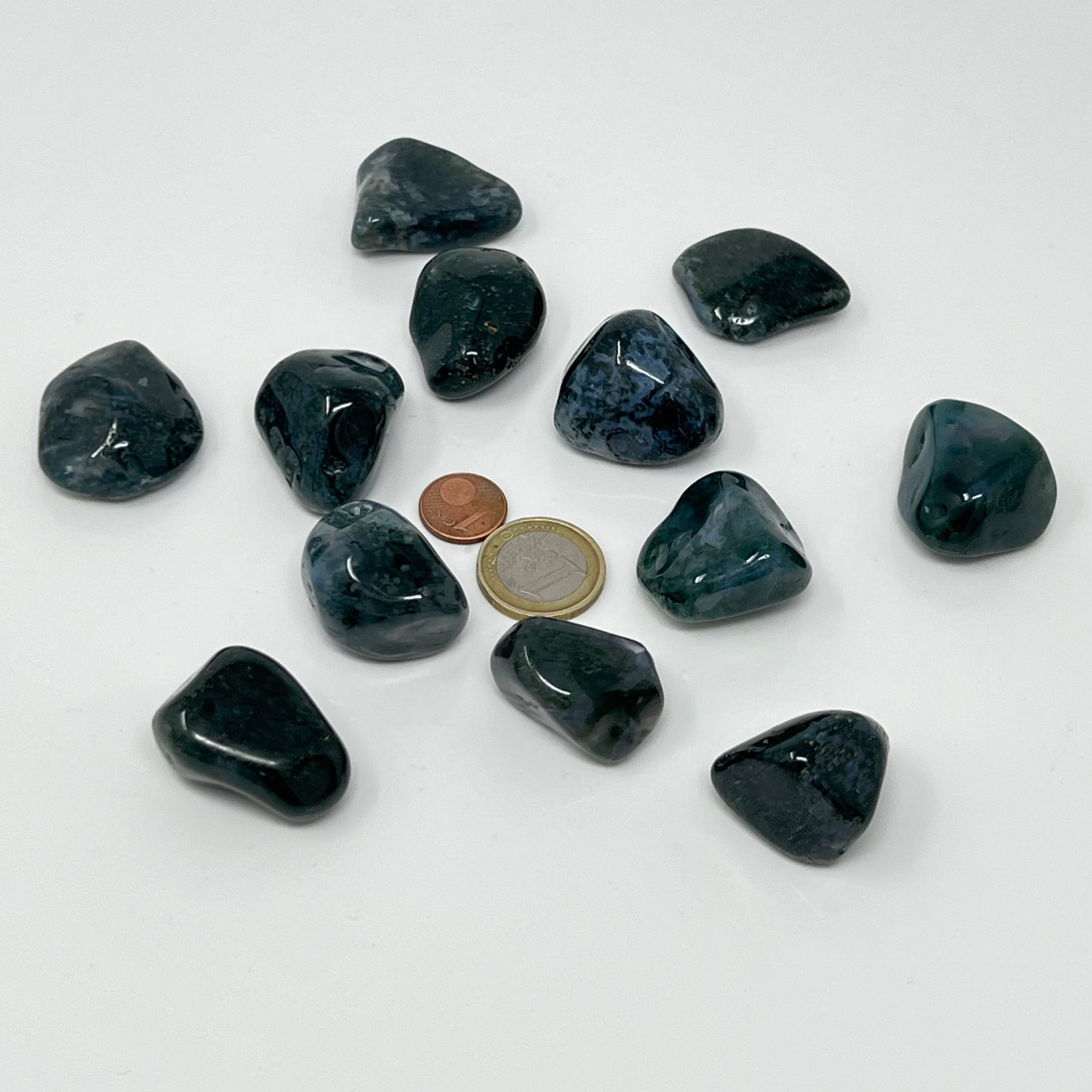Moosachat - Trommelstein - Größe 2,5-3,5 cm