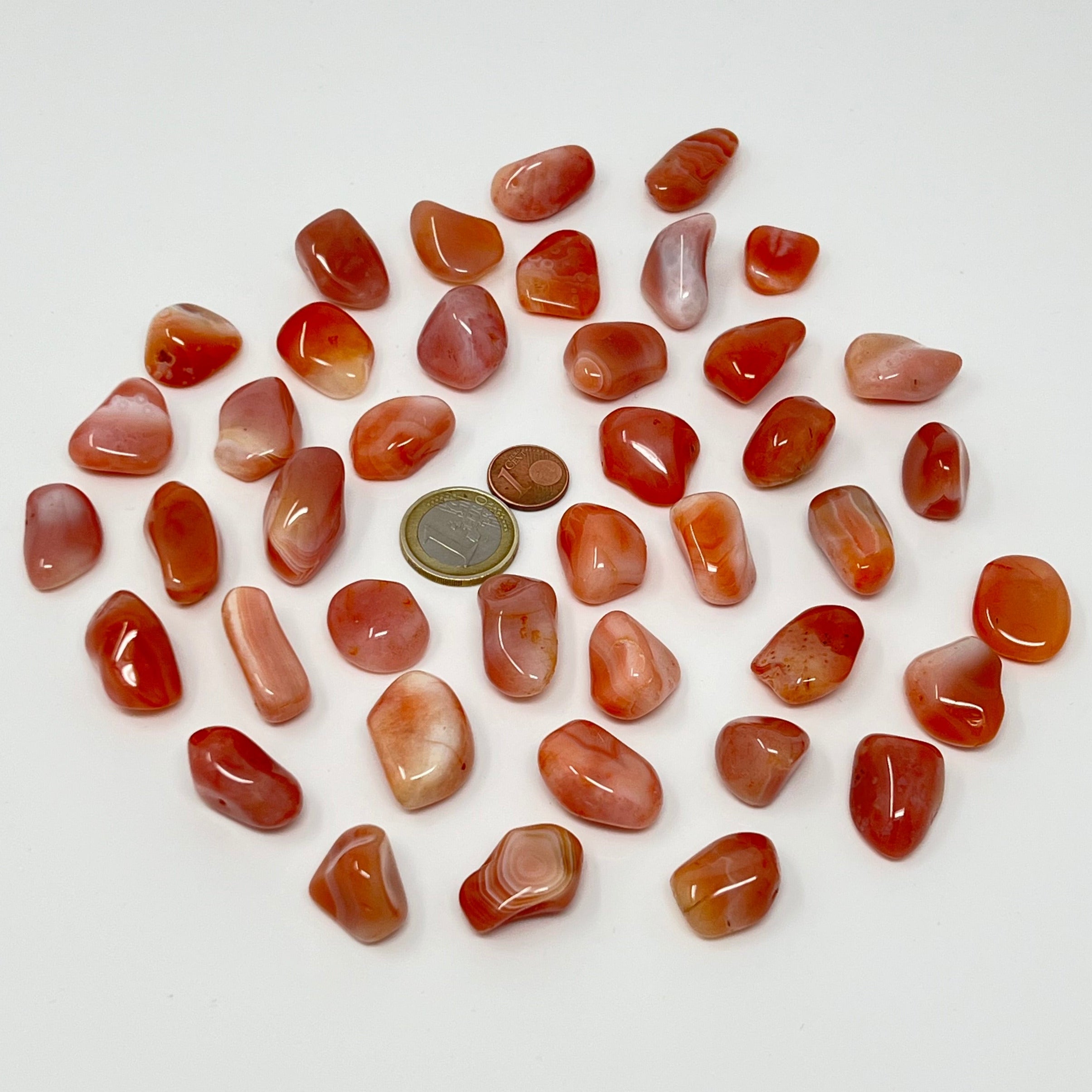 Aprikosenachat - Trommelstein - Größe 1-2 cm