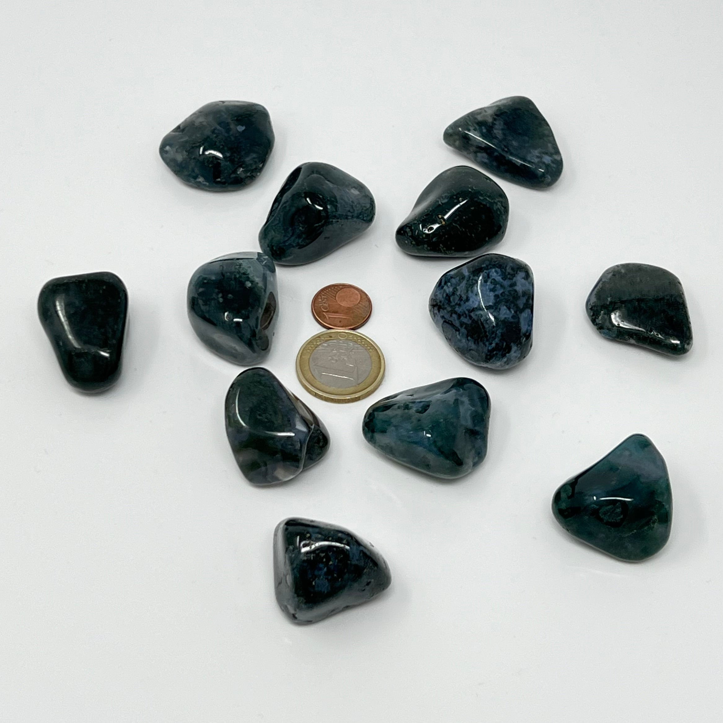 Moosachat - Trommelstein - Größe 2,5-3,5 cm