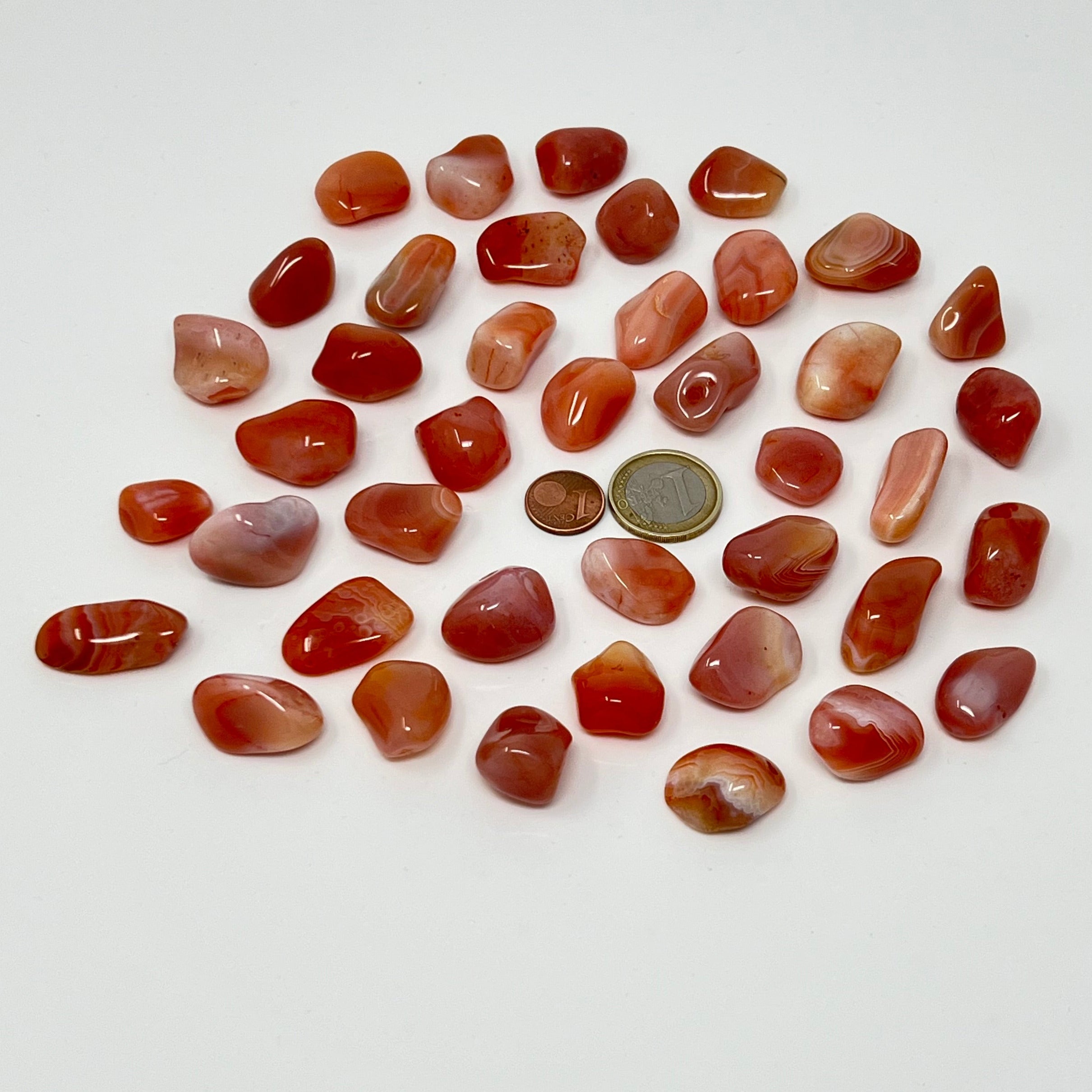 Aprikosenachat - Trommelstein - Größe 1-2 cm