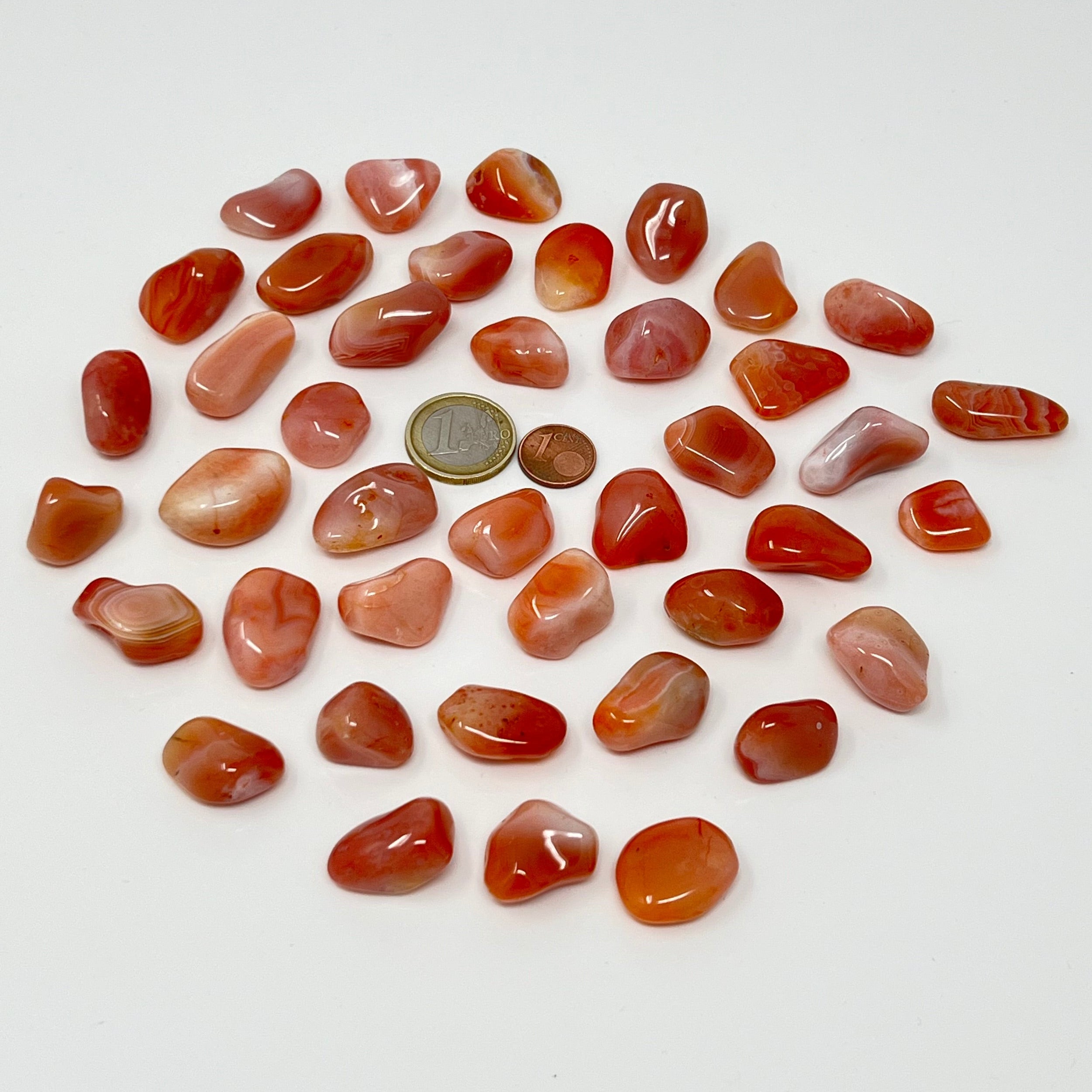 Aprikosenachat - Trommelstein - Größe 1-2 cm