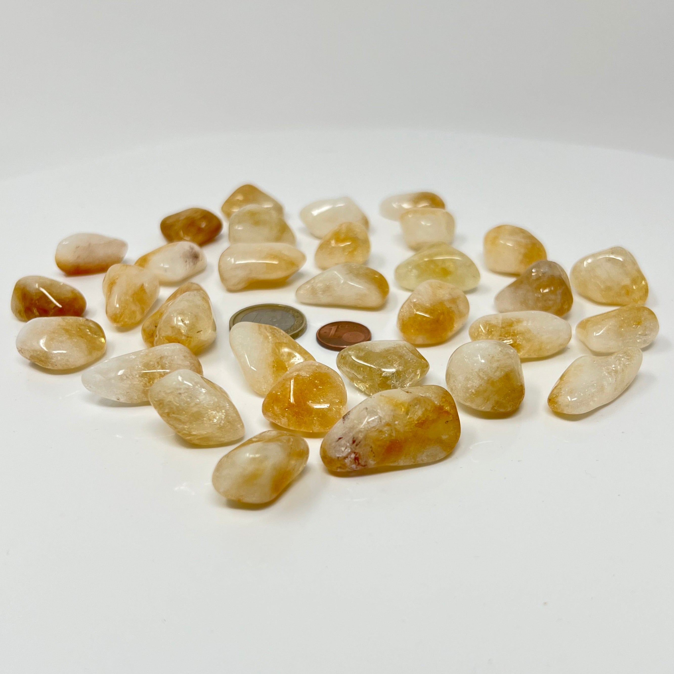 Citrin gebrannt - Trommelstein - Größe 2-3 cm