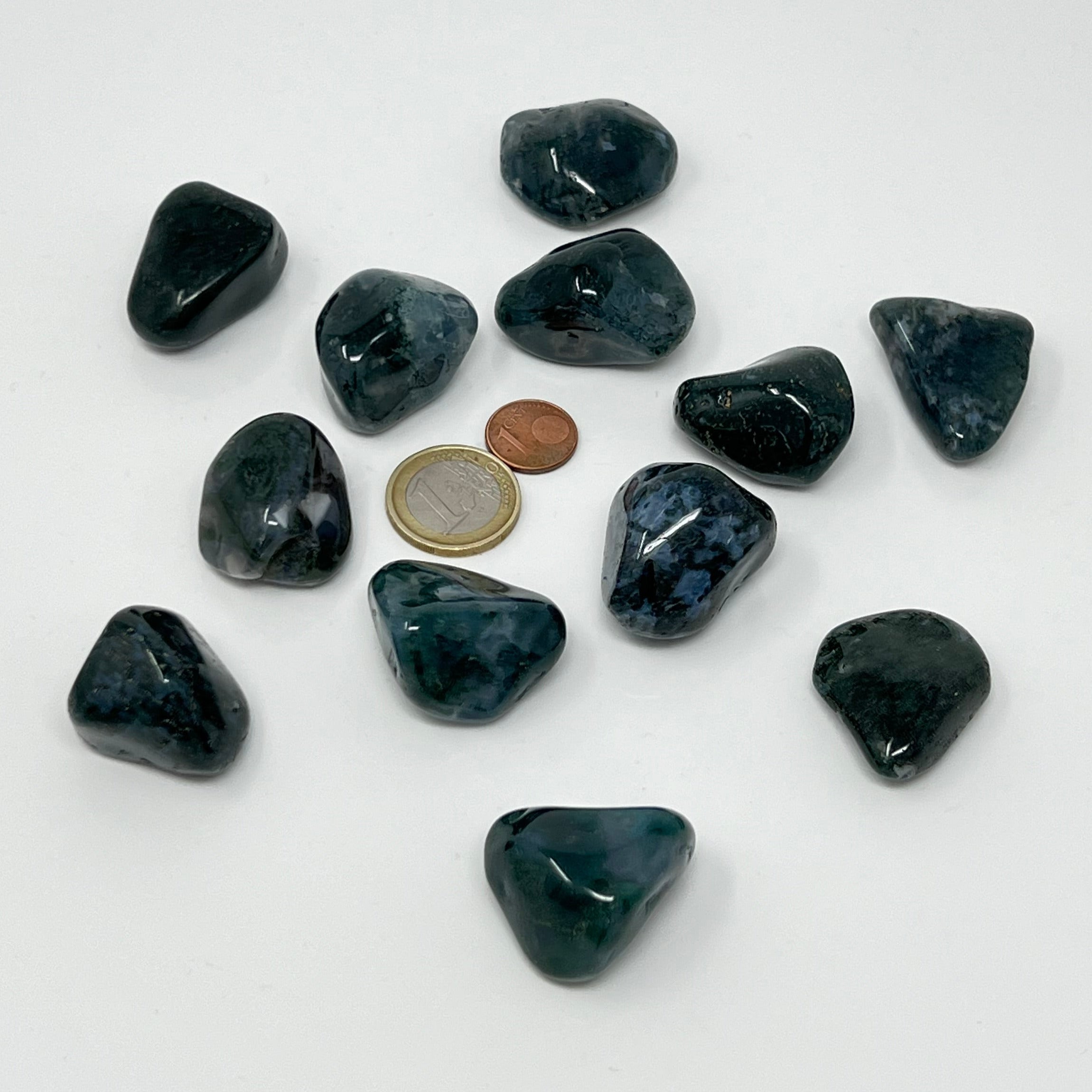 Moosachat - Trommelstein - Größe 2,5-3,5 cm