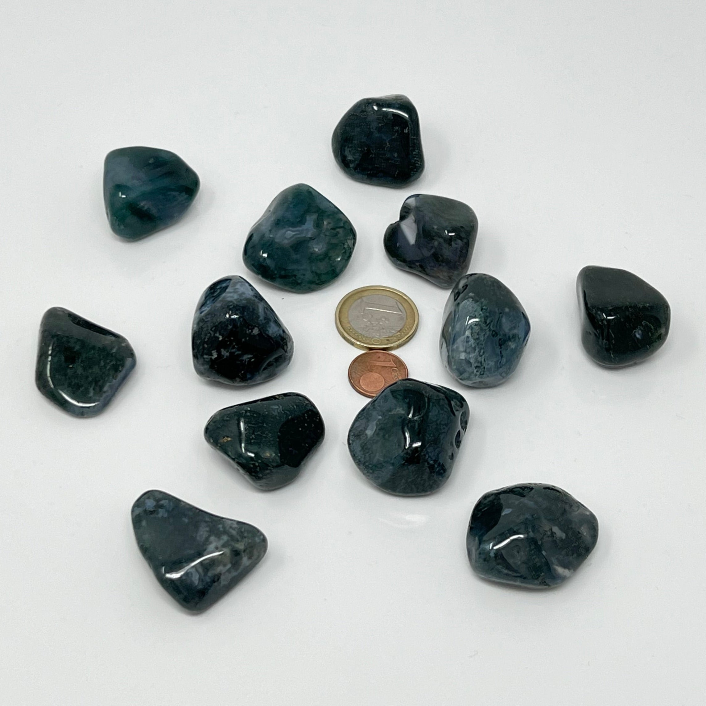 Moosachat - Trommelstein - Größe 2,5-3,5 cm