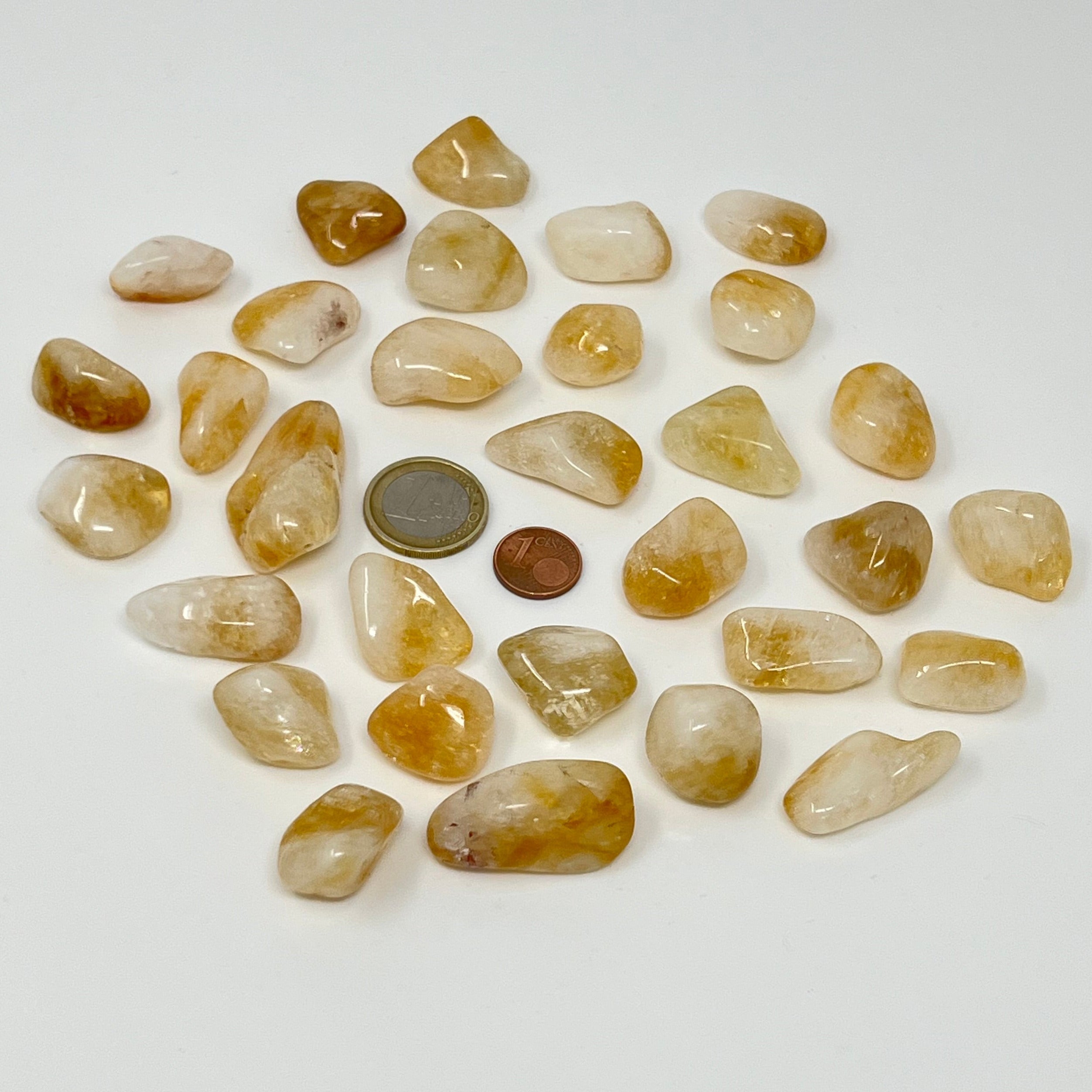 Citrin gebrannt - Trommelstein - Größe 2-3 cm