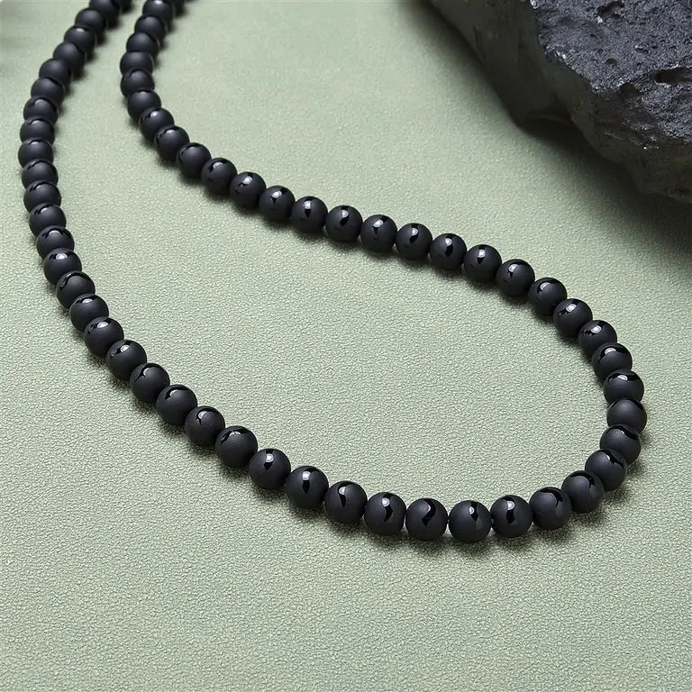 Achat Kugel "Saturn" schwarz (6 mm, gebohrt) - Edelsteinperle zur Schmuckherstellung