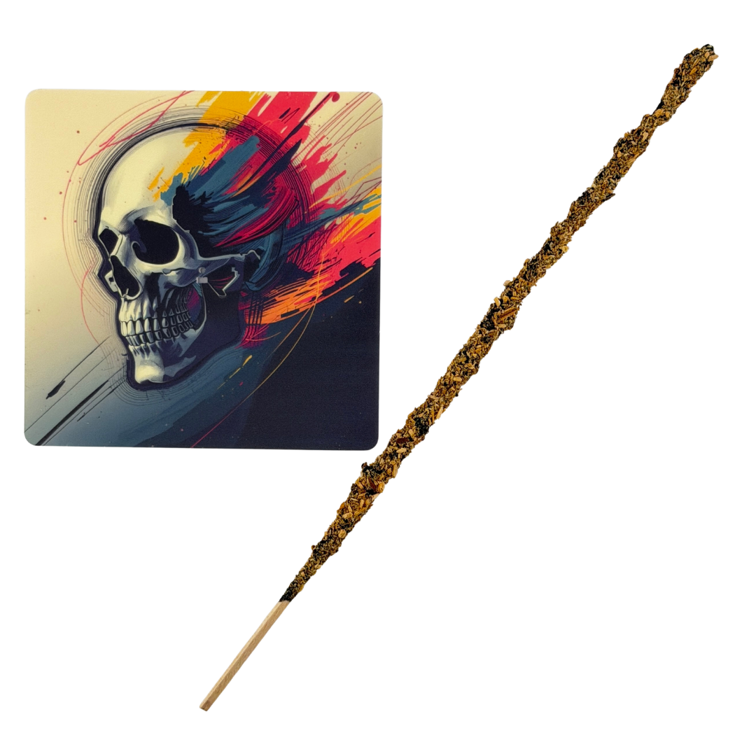 Ahnenschädel – Motiv 5 | Abstrakter Räucherstäbchenhalter aus Acryl - 10 × 10 cm