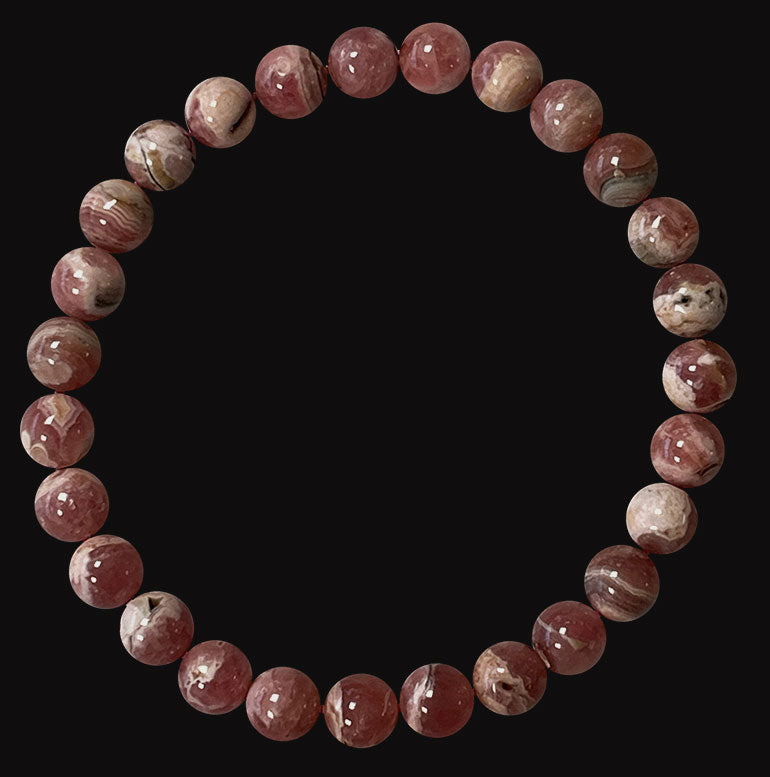Argentinisches Rhodochrosit - A Qualität - Perlenarmband 6-7 mm