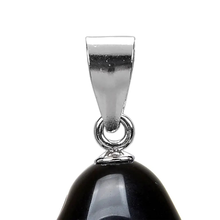 Auflösung von Blockaden – Obsidian (schwarz) ca. 3 cm mit 925er Silberöse - klein