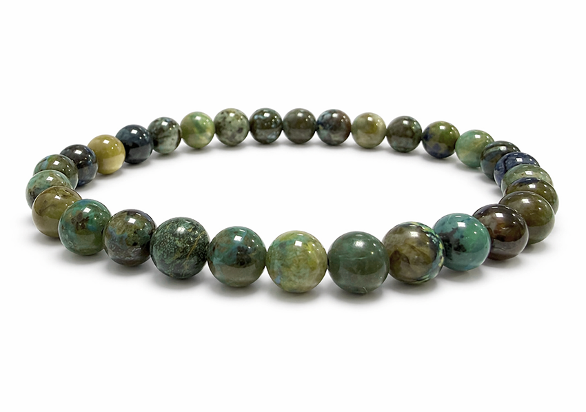 Azurmalachit Perlenarmband – Blau-Grüne Harmonie in A-Qualität (6-7 mm)