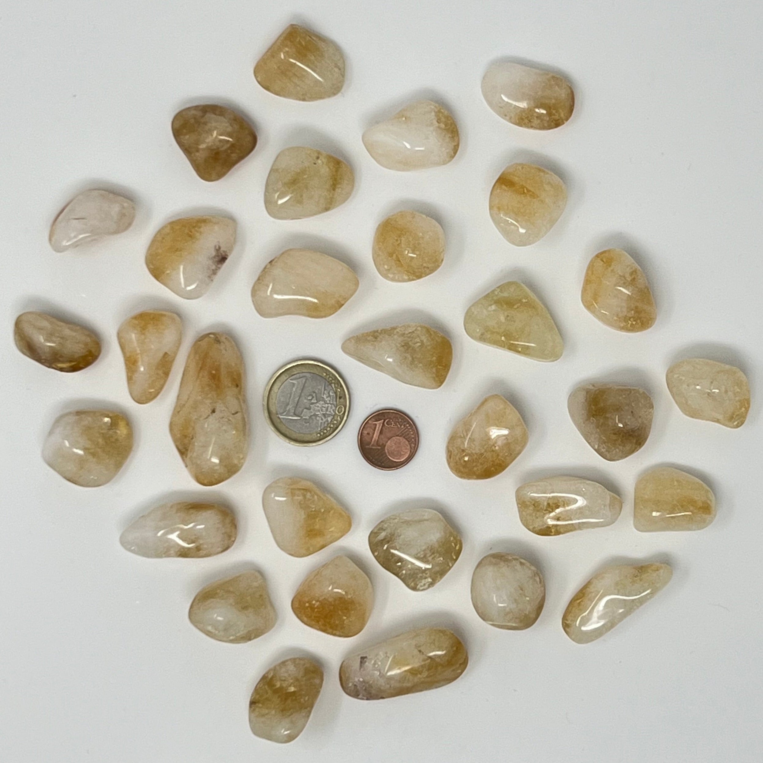 Citrin gebrannt - Trommelstein - Größe 2-3 cm