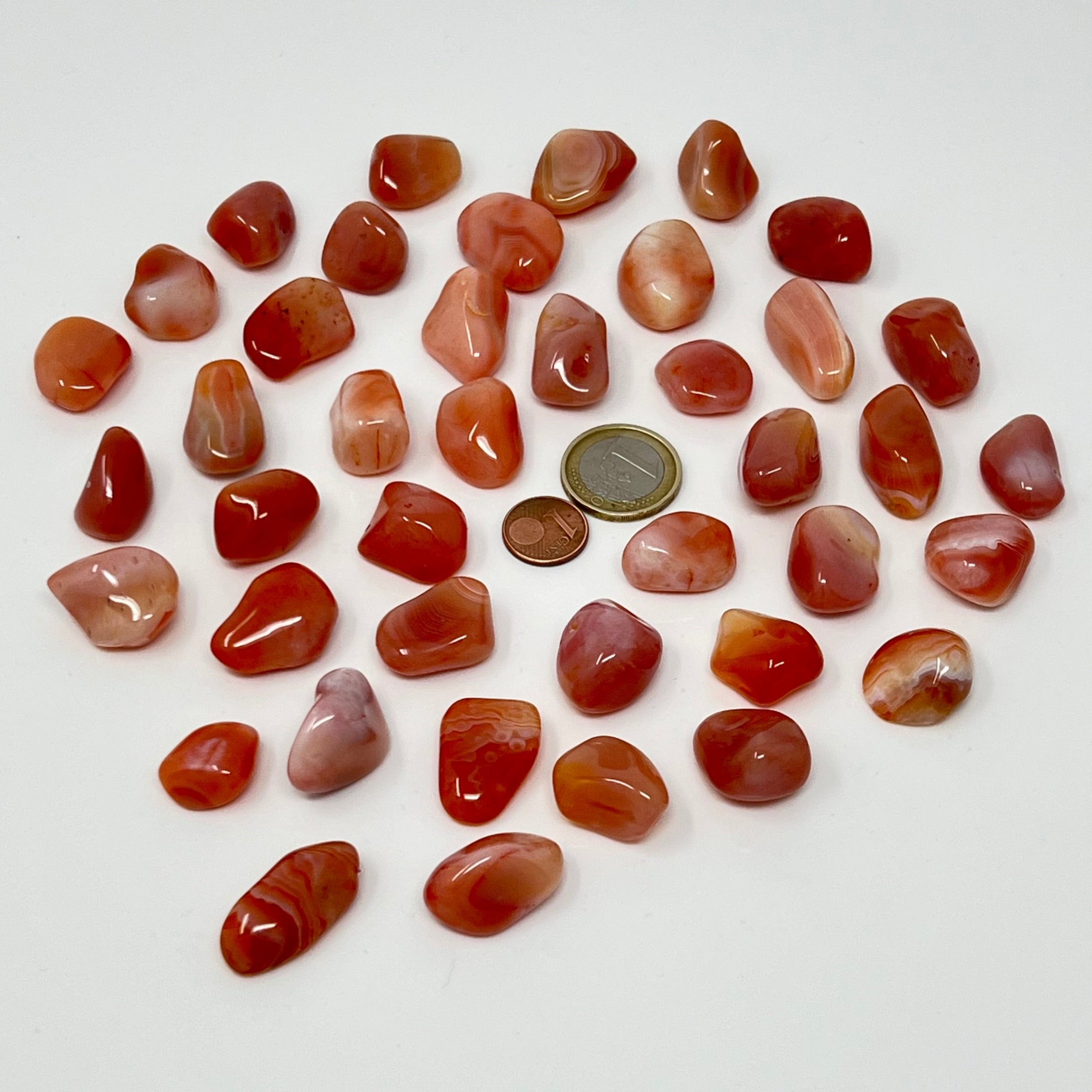 Aprikosenachat - Trommelstein - Größe 1-2 cm