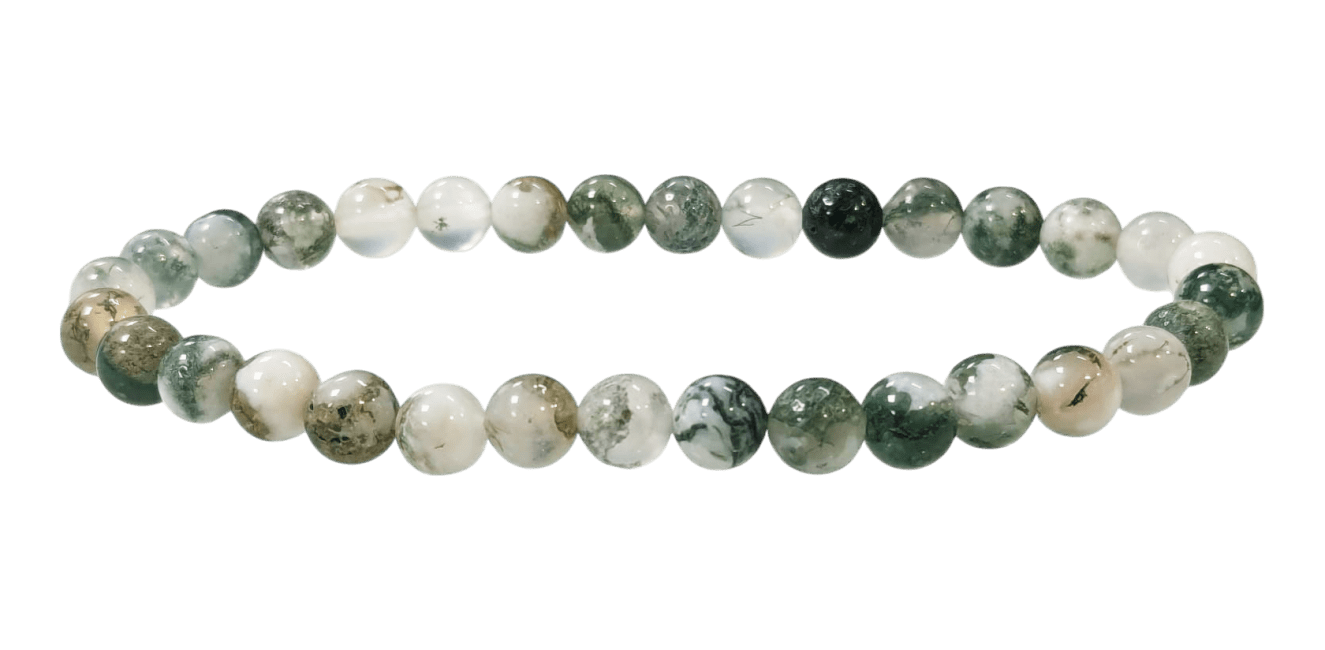 Baumachat Perlenarmband – Natürliche Waldzeichnung in A-Qualität (6 mm)