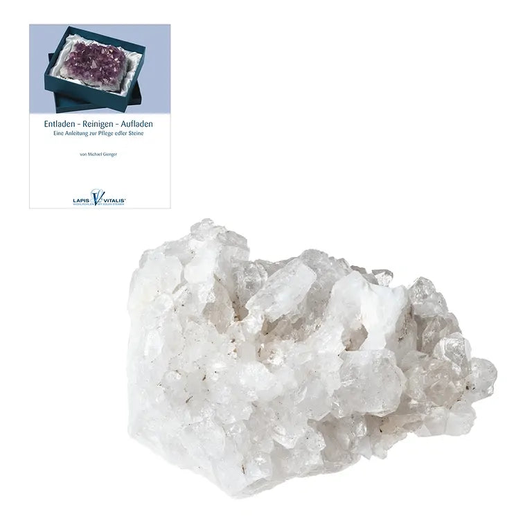Bergkristall-Ladestufe von Lapis Vitalis  – Set inkl. Michael Gienger Begleitheft (ca. 6 x 8 cm)