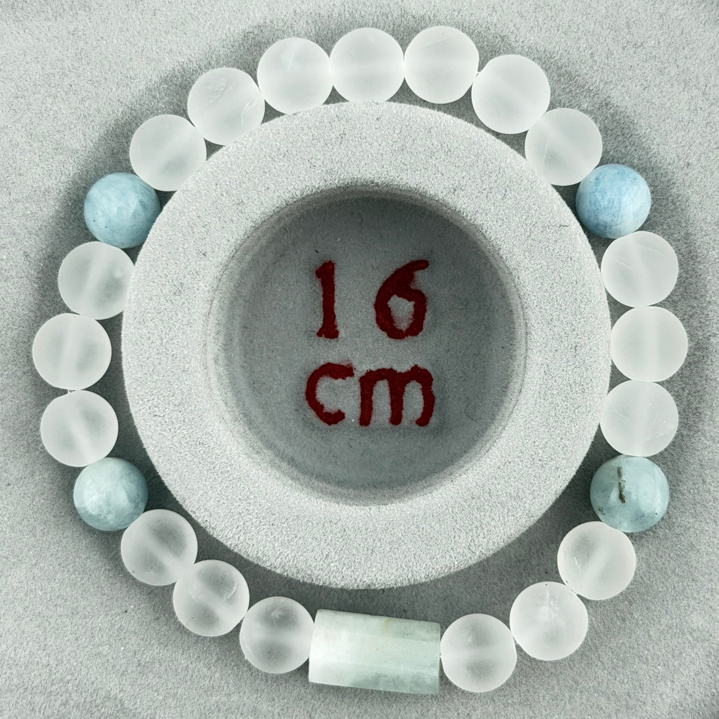 Bergkristall & Aquamarin – Armband mit 8-mm Kugeln (elastisch, ca. 19 cm)