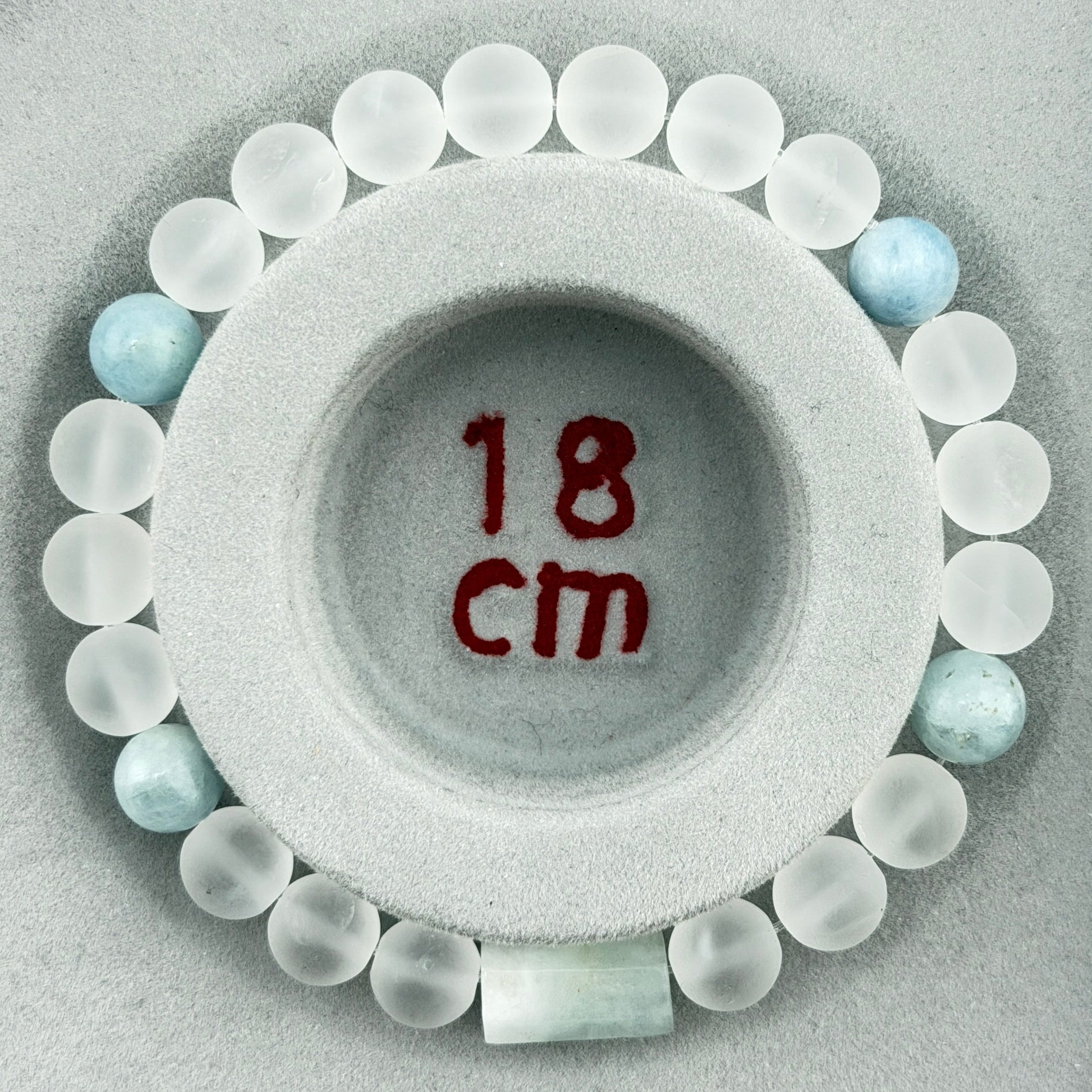 Bergkristall & Aquamarin – Armband mit 8-mm Kugeln (elastisch, ca. 19 cm)