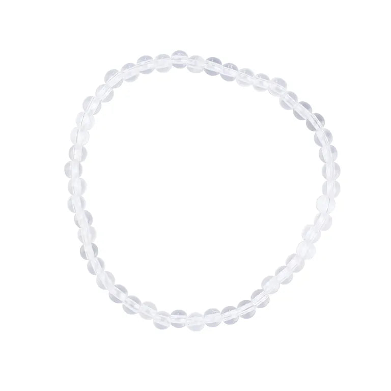 Bergkristall – Armband mit 4-mm Kugeln (elastisch, ca. 19 cm)