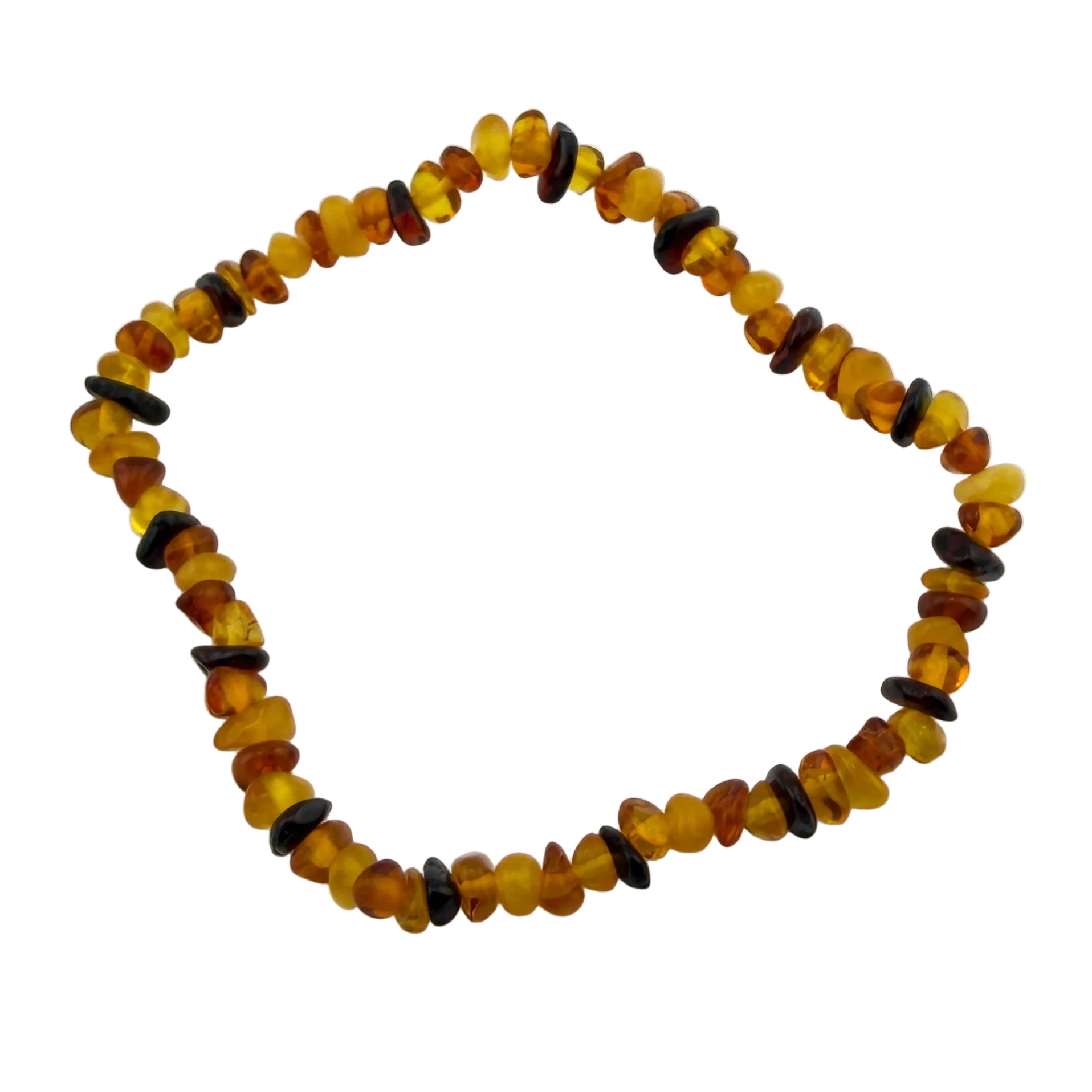 Bernstein – Splitterarmband bunt, mini Steinchen (elastisch, ca. 18 cm)