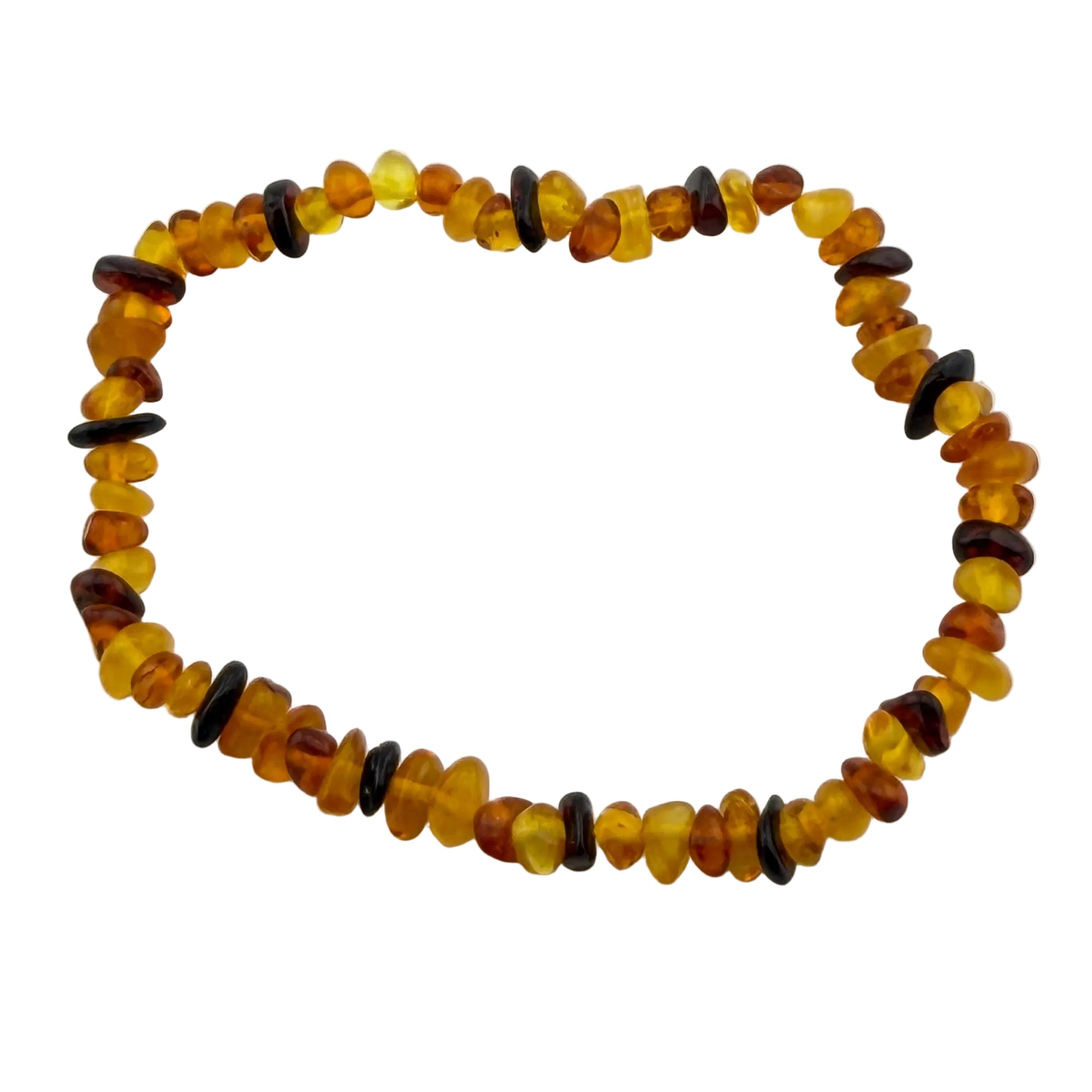Bernstein – Splitterarmband bunt, mini Steinchen (elastisch, ca. 18 cm)