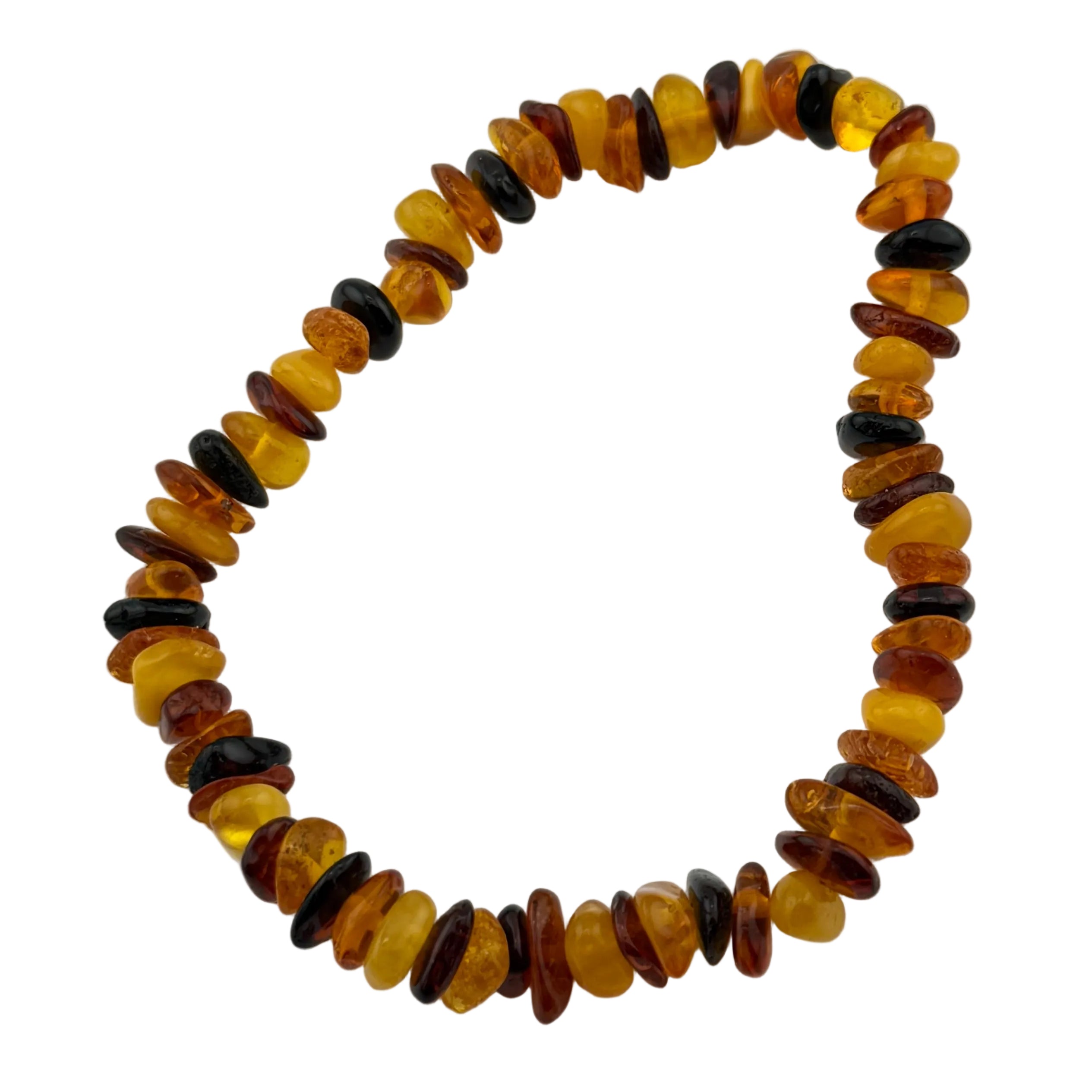 Bernstein – Splitterarmband bunt, mini Steinchen (elastisch, ca. 18 cm)