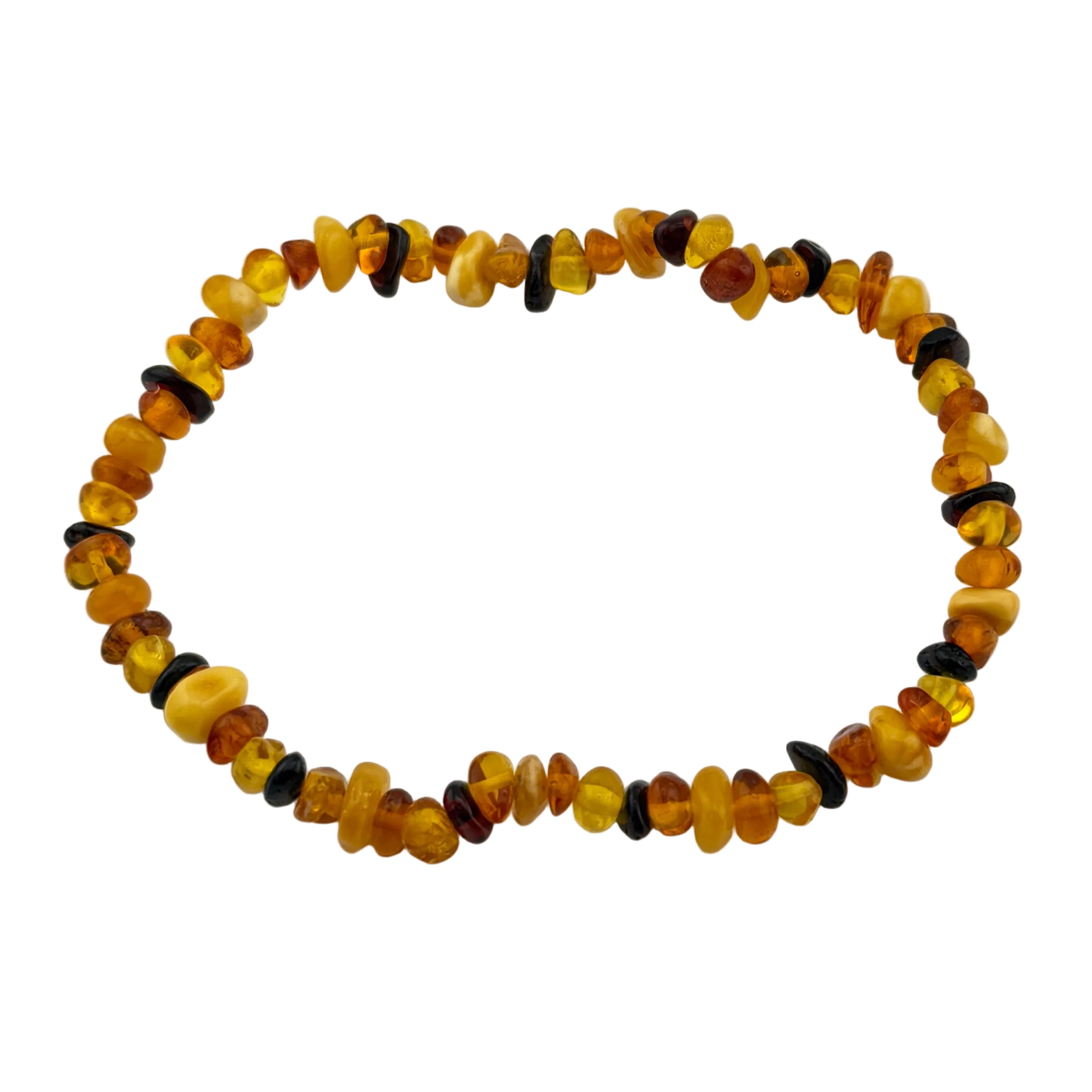 Bernstein – Splitterarmband bunt, mini Steinchen (elastisch, ca. 18 cm)
