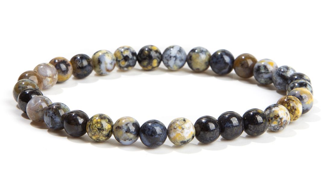 Blaues Ozean Jaspis - A Qualität - Perlenarmband 6 mm