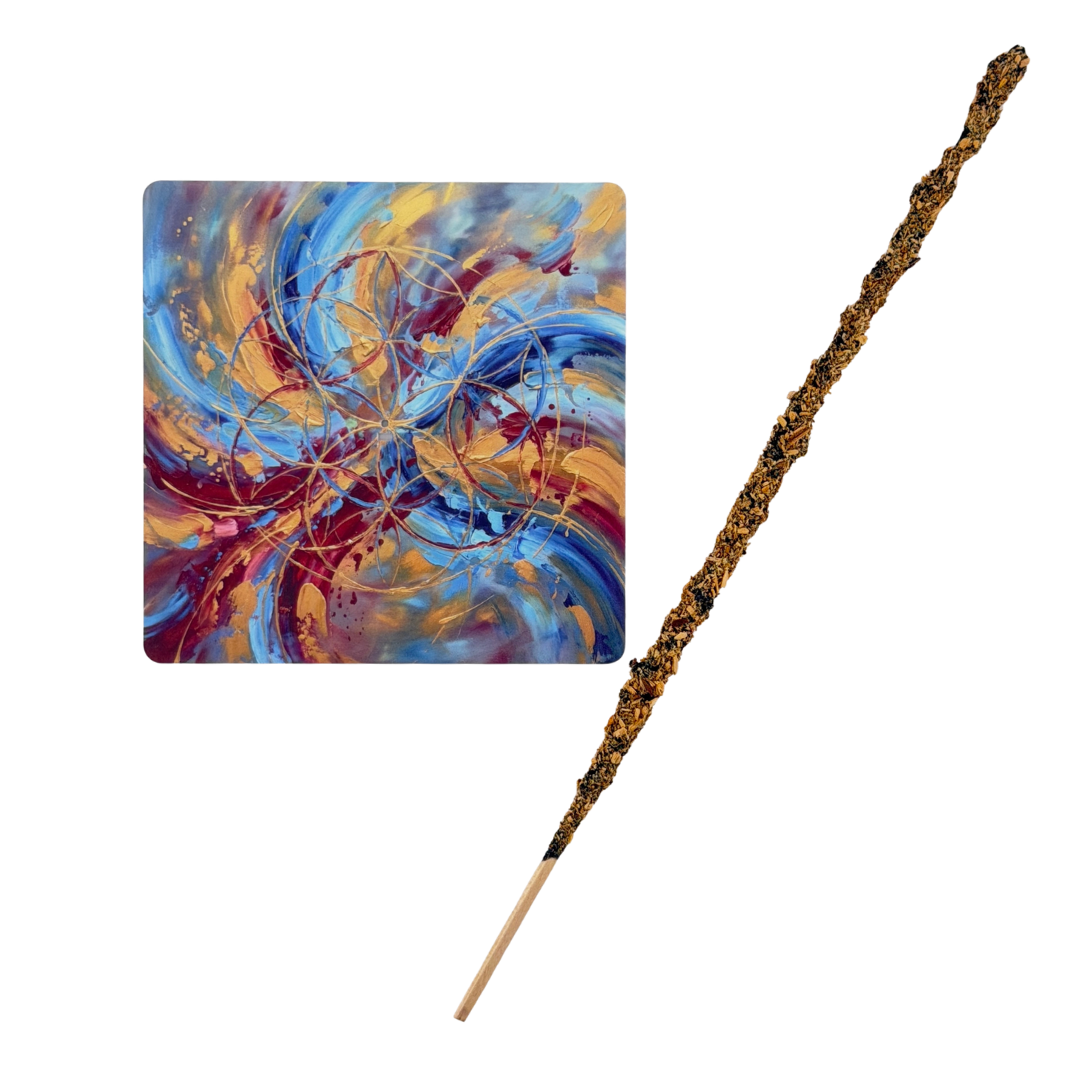 Blume des Lebens – Motiv 10 | Abstrakter Räucherstäbchenhalter aus Acryl - 10 × 10 cm