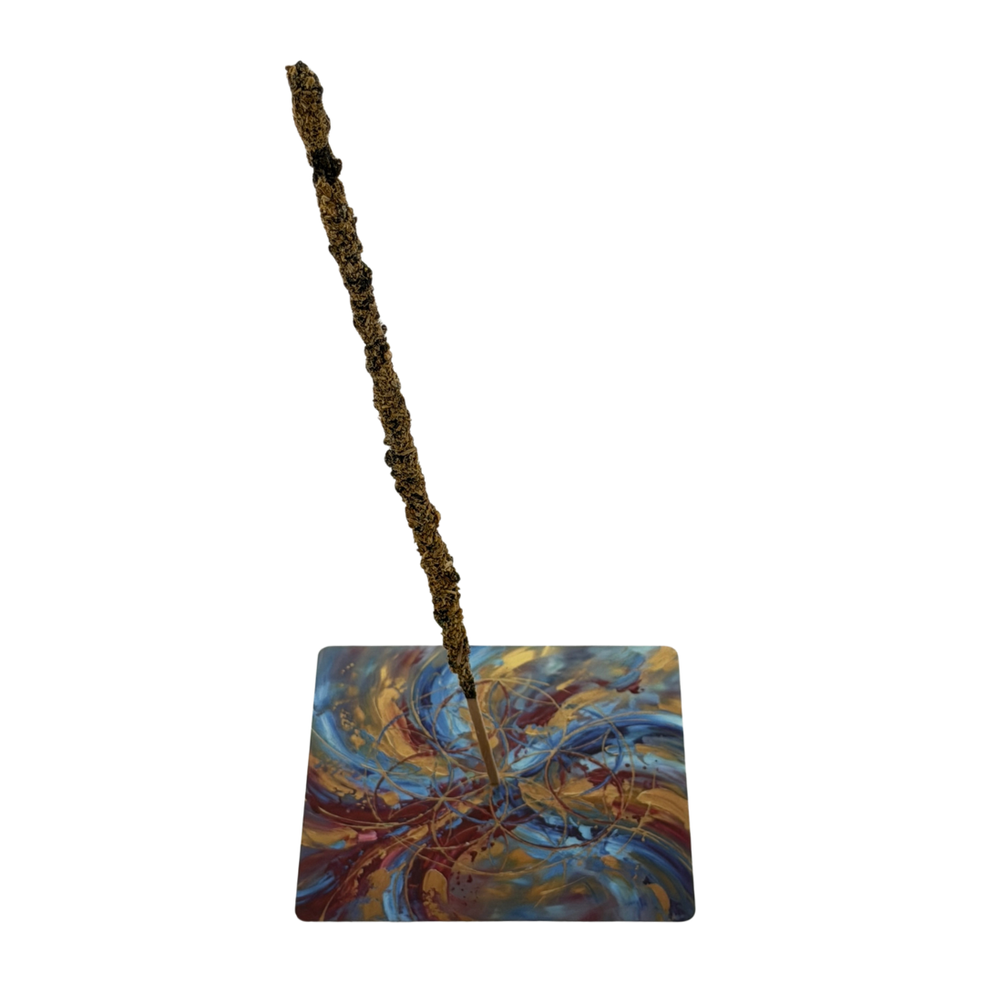 Blume des Lebens – Motiv 10 | Abstrakter Räucherstäbchenhalter aus Acryl - 10 × 10 cm